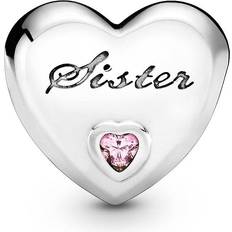 Pandora Sister Heart Charm - Silver/Pink