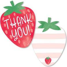 Big Dot of Happiness Berry sweet strawberry birthday shower thank you cards with envelopes 12 ct