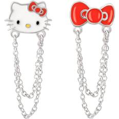 Sanrio Hello Kitty Chat Perle Percé Boucles Argent Rose Plaqué Or