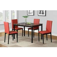 Roundhill Furniture Citico Metal Red Dining Set 30x48" 5