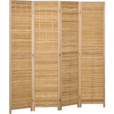 Natural Room Dividers Homcom Hand Woven 4 Bamboo Room Divider