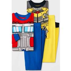 Nightwear Transformers Boys' Uniform Snug Fit 4pc Pajama Set Yellow/Blue