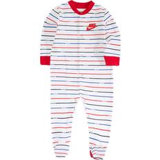 Nike Baby Boys Striped Footed Coverall White White