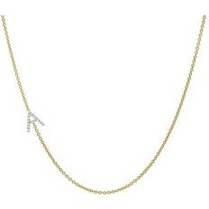Asymmetric Initial A-Z Necklace - Gold/Diamonds