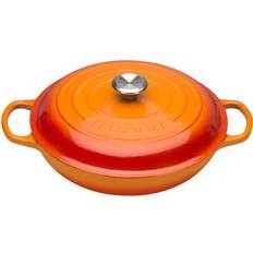 Le Creuset Töpfe & Pfannen Le Creuset Volcanic Signature Cast Iron Round med lock 3.2 L 30 cm