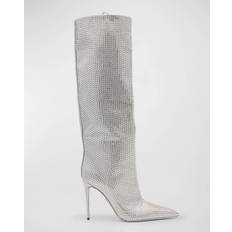 Dolce & Gabbana Hohe Stiefel Dolce & Gabbana Women's Embellished High Heel Boots Gray/Crystal