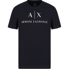 Armani Exchange Milano New York Graphic Cotton Hoodie In Navy Blue