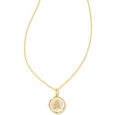 Kendra Scott Letter Disc A To Z Pendant Necklace - Gold/Iridescent Abalone