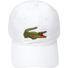 Lacoste Contrast Strap And Oversized Crocodile Cap Unisex - White