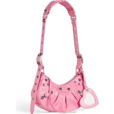 Balenciaga Mini Le Cagole Leather Heart Crossbody Bag Sweet Pink