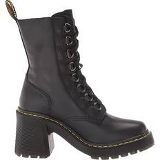 Block Heel Lace Boots Dr. Martens Chesney - Black