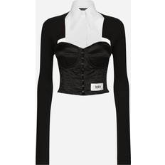 Dolce & Gabbana Polyester Tops Dolce & Gabbana Corset-shirt Black IT