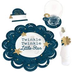 Big Dot of Happiness Twinkle Twinkle Little Star Shower & Birthday Paper Charger Chargerific Kit 8 Ct Blue Blue