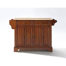 Natural wood kitchen island Crosley Lafayette Natural Wood Top Kitchen Island Storage Cabinet