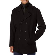 Black - Men Capes & Ponchos Marc New York Men's Burnett Double-Breasted Wool-Blend Coat Jacket Black