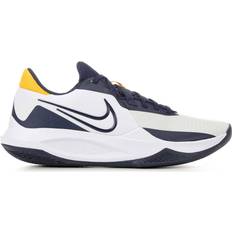 42 - Herre Basketballsko Nike Precision 6 - White/Dark Blue/Yellow
