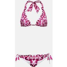 Dolce & Gabbana Red Bikini Tops Dolce & Gabbana Majolica triangle bikini red