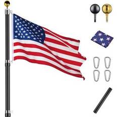 Flagpoles Yeshom Black Upgraded 30 ft Flag Pole Kit Fly