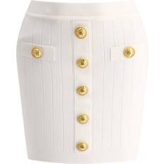 Balmain High-rise knit miniskirt white