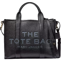 Credit Card Slots Handbags Marc Jacobs The Leather Medium Tote Bag - Black