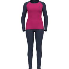 Damen Basisschicht-Sets Odlo Women's Active Warm Eco Set - Dark Sapphire-beetroot Purple