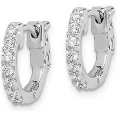 Sterling Shimmer Hoop Earrings - Silver/Transparent