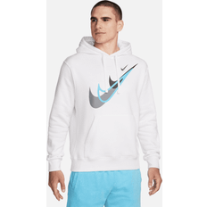 Nike Hvite Gensere Nike Sportswear Fleece-Pullover-Hoodie für Herren Weiß