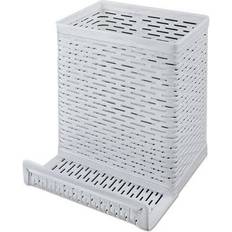 Artistic Urban Collection Punched Metal Pencil Cup/cell Phone Stand, Perforated Steel, 3.5 X 3.5, White