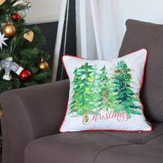 MIKE & NEW YORK Christmas Trees Square Bedding Complete Decoration Pillows White (45.72x45.72)
