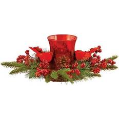 Collections Etc Winter Cardinal Hurricane Centerpiece