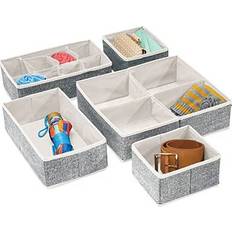 Storage Boxes mDesign Soft Fabric Dresser Drawer/Closet Divided Organizer