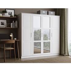 Doors Wardrobes Bed Bath & Beyond Palace Imports Cosmo 4-Door White Wardrobe 74.2x72"