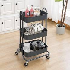 Jubilee Heavy-Duty 3-Tier Utility Service Cart with Wheels, 40.25 x 38.5