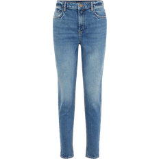 Pieces Leah High Waist Mom Jeans - Medium Blue Denim