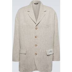 Dolce & Gabbana Oversize single-breasted linen and viscose jacket white_beige_hazelnut