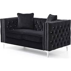 Black and white loveseat Glory Furniture Paige Tufted Velvet Loveseat Sofa 63" 2 Seater