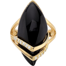 Black Rings PalmBeach Women's Marquise Shaped Natural Ring - Gold/Onyx/Transparent
