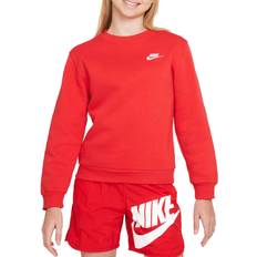 Nike Kids' Sportswear Club Fleece Crewneck Sweatshirt University Red/White