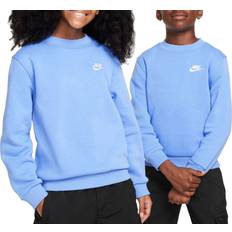 Nike Sweatshirts Nike Big Kid's Sportswear Club Fleece Sweatshirt - Polar/White ( FD3006-450)