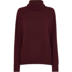 Whistles Cashmere Roll Neck Jumper - Burgundy