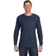 Clothing Jerzees Adult 5.6 oz. DRI-POWER ACTIVE Long-Sleeve T-Shirt Vint Hthr Navy