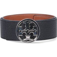 Tory Burch Women Clothing Tory Burch 1.5" Miller Reversible Belt - Black/Classic Cuoio/Silver