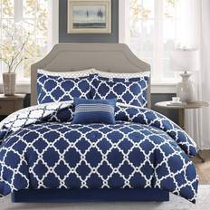 Madison Park Essentials Merritt Bed Linen White, Blue (218.4x172.7)