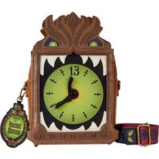 Loungefly Disney Haunted Mansion Moving Clock Crossbody Purse brown