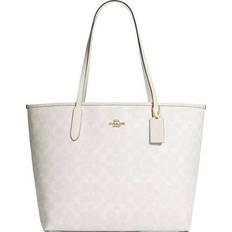 Coach City Tote In Signature Canvas - Gold/Chalk/Glacierwhite