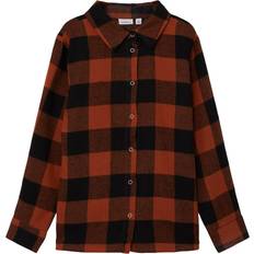 Name It Kid's Checked Overshirt - Coconut Shell