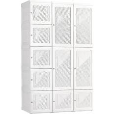 White Clothing Storage Homcom Organizer With Cube Storage Wardrobe 41x67"