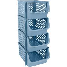 Closet storage bins Spec101 Plastic Stackable Bins Pantry Closet Organizer