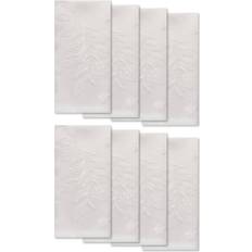 Polyester Cloth Napkins Elrene 17 Leaves Jacquard Damask Cloth Napkin White