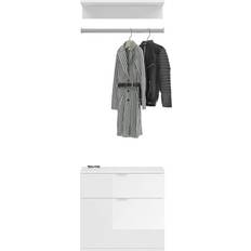 Kiefer Kleiderschränke Garderobe set 3-teilig garderobenstange Kleiderschrank